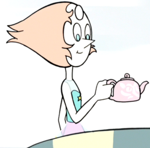 So, like, I really never thought to actually look at Pearl’s teapot in “Serious Steven” but there was a gifset on my dash earlier today and I realized that there’s a rose design on the teapot. Like, an abstract-ish design but to me they definitely