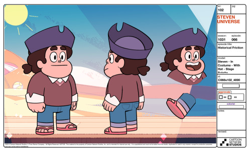 stevencrewniverse:  A selection of Characters and Props from the Steven Universe episode: Historical FrictionArt Direction: Jasmin LaiLead Character Designer: Danny HynesCharacter Designer: Colin HowardProp Designer: Angie WangColor: Efrain Farias, Hans