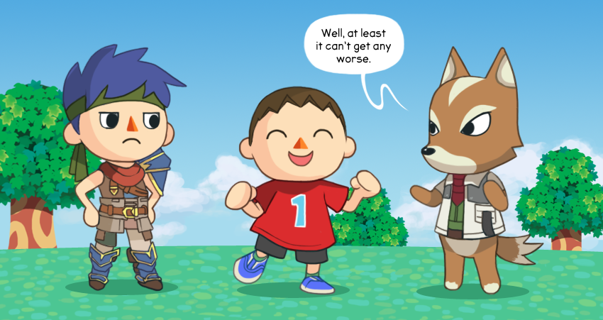 finalsmashcomic:  Worlds of Possibilities Villager loves shorts! They’re comfy