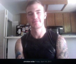 manxrubberboi:  funandphotos:  from my Skype call with Christian Wilde, 4-19-13!!!! He is SO FUCKING COOL, it is absolutely amazing!!!  He could so visit me :P