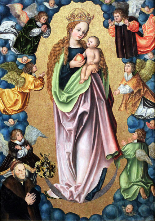 Lucas Cranach the Elder - Virgin on the Crescent Moon Worshipped by the Donor Hieronymus Rudelauf (1