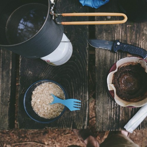 stevenmillsphotography:  wanting that #campvibes breakfast today | #vscocam #vsco #getoutthere #gosomewhere #goodmorning #onthetable #coffee #foodphotography #backpacking #latergram 