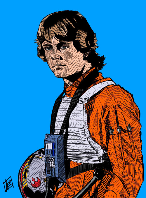 tiefighters: Luke Skywalker - X-Wing Pilot PortraitArt by Thomas Middleton