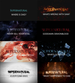 cleverramble:   carryoncastiel:  Supernatural by season  SO ACCURATE IT HURTS. 