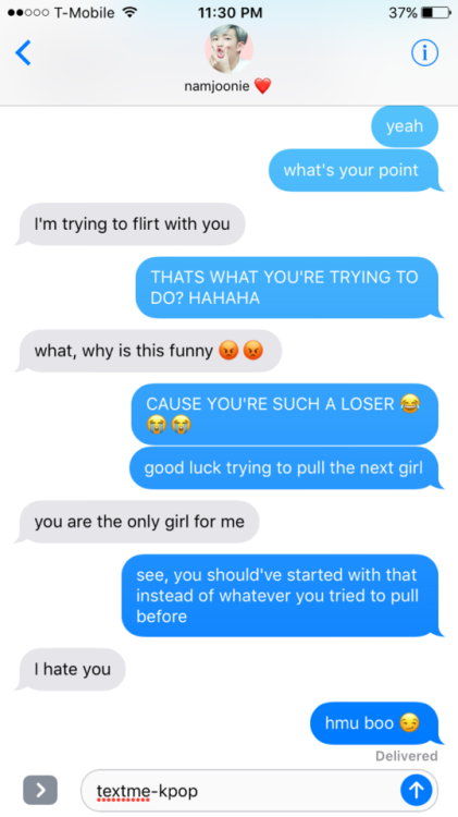 bts texts :: rap monster tries to flirt with you