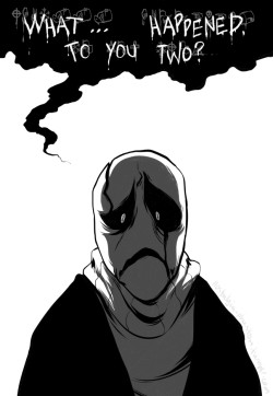 gokuma:  nostalgia-phantom:   “AT LEAST YOU TWO ARE STILL TOGETHER…” Wanted to draw dad/mentor Gaster appearing before Bromalgamate and seeing what has become of Papyrus and Sans.  ohno   Oh god this hurts