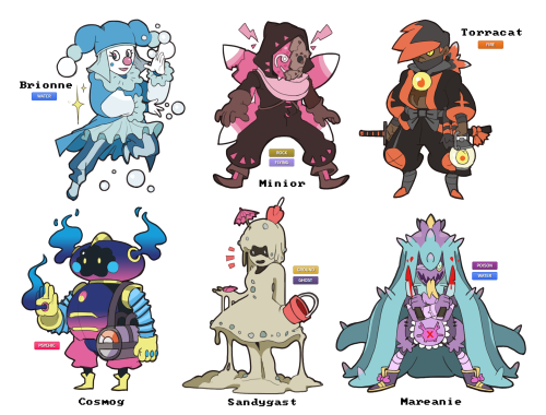 dunesand:happy new years!here are all the pokemon gijinka adopts ive drawn so far up until this poin