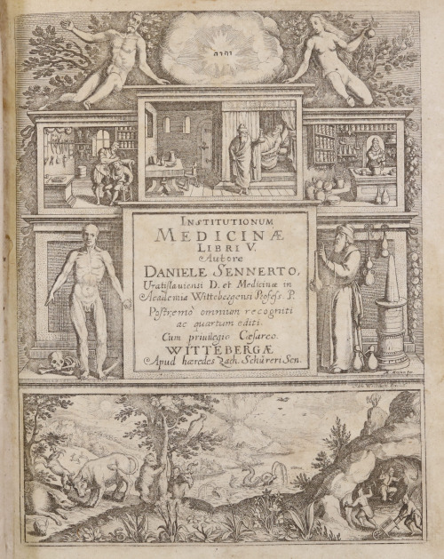 Happy Title Page Tuesday! This fantastic engraved title comes from the Institutionum Medicinae Libri