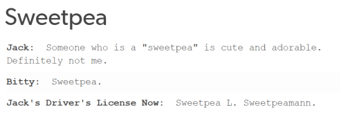 omgcheckplease: Bitty calls Jack “sweetpea” at the beginning of this blog post. It&