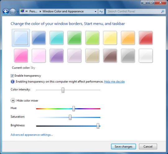Windows 7 - Color Settings