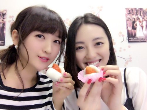 real-life-senshi:Ayaka and Miyuu met up, and look at them wearing that tshirt!!!!! I swear the pgsm 
