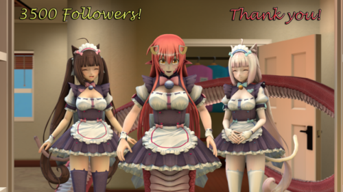 I almost missed it. 3500 followers! (well, technically 3501 right now :p). Time to use again my shitty photoshop skillz~~~(Obligatory picture without text…. and without clothes :p)Aaand i don’t know what to say (well, “Thank you”, of course ^^U).