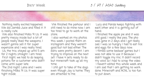 More Journal Stuff From 2020.