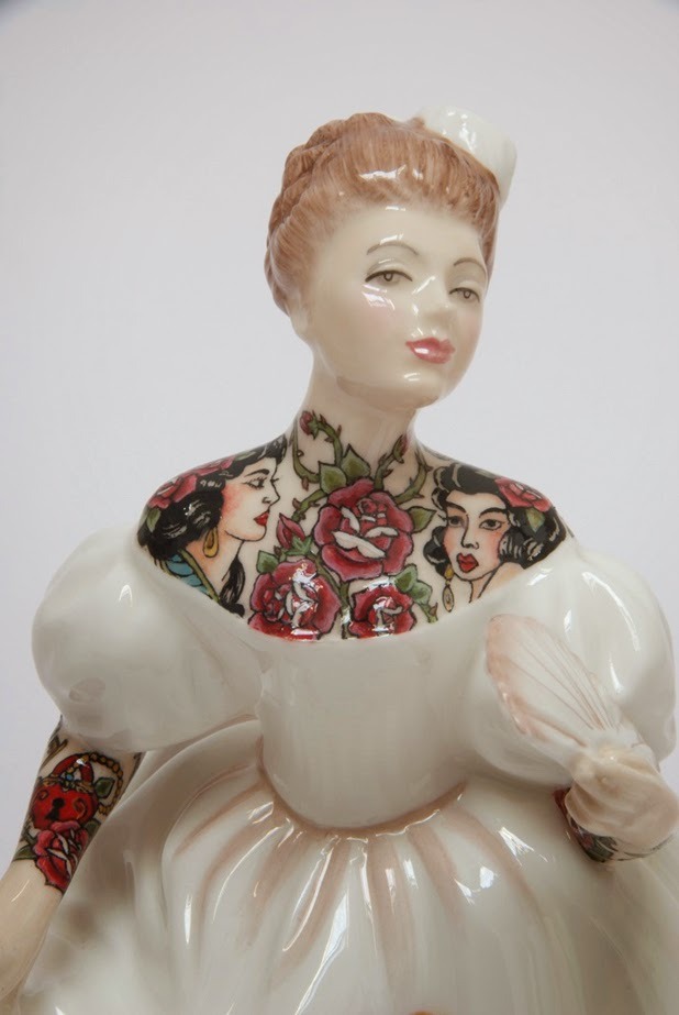 asylum-art:  Jessica Harrison, The Painted Ladies, art porcelain, sculpture, tattoos.