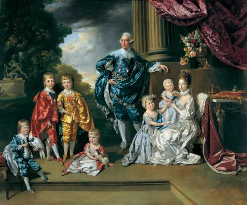 George III and Queen Charlotte (of Great Britain) and their six eldest children by Johann Zoffany (c