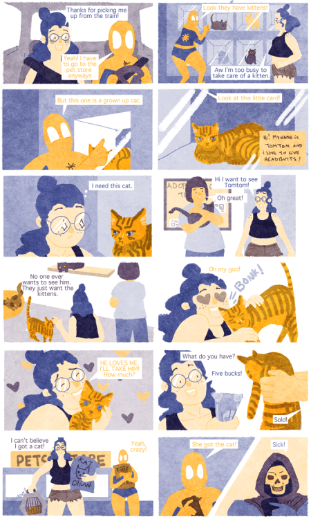 Comic from episode 5, baby kitty! The story of how I got my furry child, Tomtom. You can watch the e