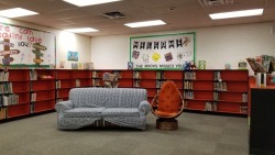 Taking group and yearbook photos in this school library the last two days, and the first day I suggested we should ask to use the couch if possible, because it was so photogenic and there were special needs classes. And so we did. Worked out great....
