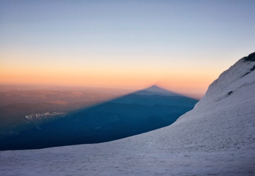 Mountain shadows; the best reason for climbing a whole night through.