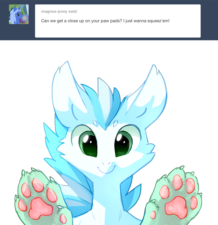 ask-patch:  Close enough Patch has the cutest little paw pads, so just enjoy the