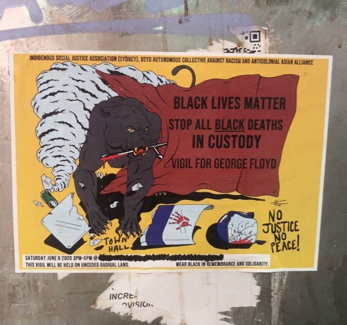 Poster promoting a George Floyd protest in Sydney, Australia