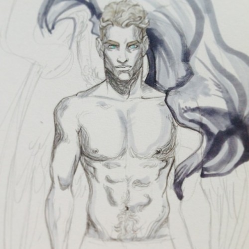sxtoy2006:  #artbyfab #traditional #copics #pencil #blueeyes #gay #gaytwink #gayillustration #wip #detail