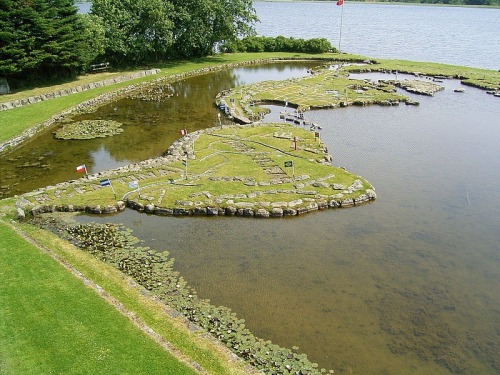 The World Map at Lake Klejtrup in Denmark