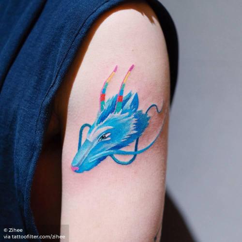 By Zihee, done in Manhattan. http://ttoo.co/p/35854 cartoon character;dragon;facebook;fictional character;film and book;ghibli character;ghibli;haku;illustrative;mythology;small;spirited away;twitter;upper arm;zihee