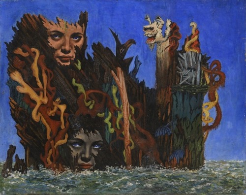 jareckiworld:Jaroslaw Serpan  -  Chrysabelle Dans Les Montagnes   (oil on canvas, 1946)