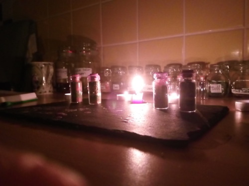 Evening of making spell jars #potions #wax #magick #spells #witches
