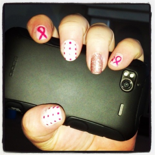 My #BreastCancer #Awareness #NailDesign #ILovePink #ILoveNailPolish #NailSwag #Nailart