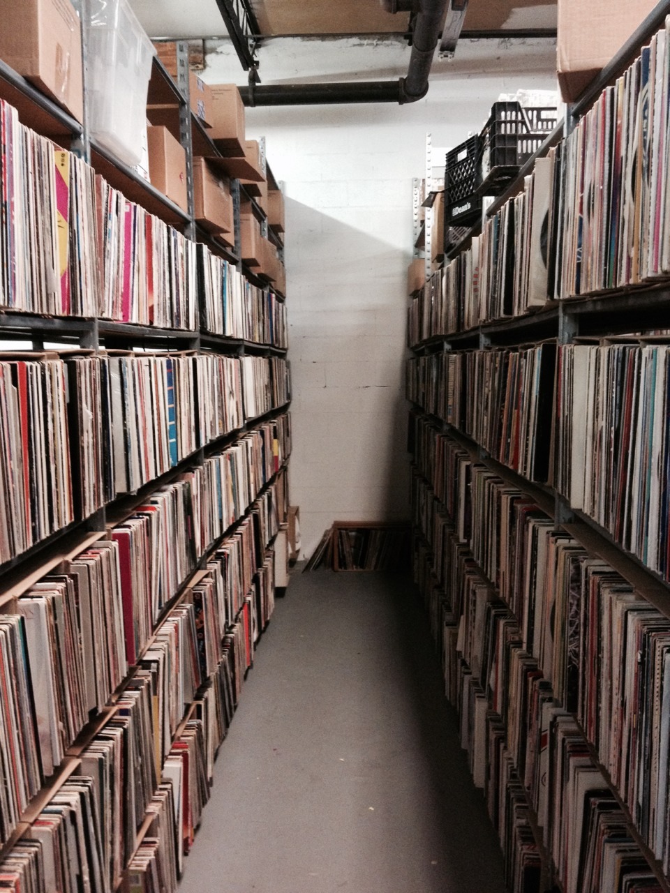 Back room in Bananas Record store - too much shit to get through here.   I freaked