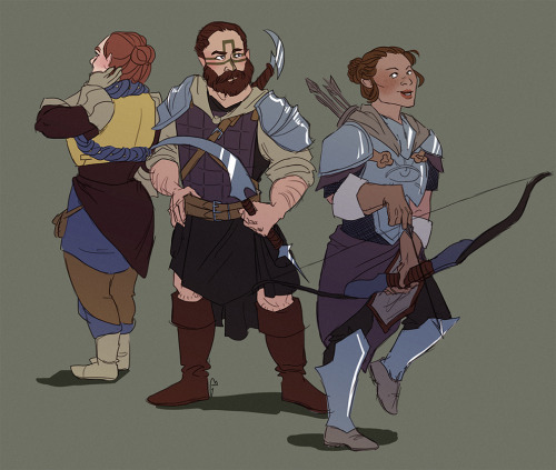 mrgabel:My inquisitor Derda Cadash & two fine dwarven ladies.