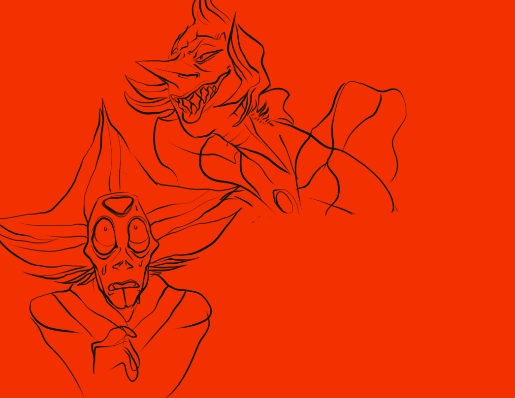 deadwooddross:  last night I was playing with drawin techniques on the most eye-searing