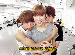 hoontokki:  Adorable lovey dovey trio (｡’▽’｡)♡ 