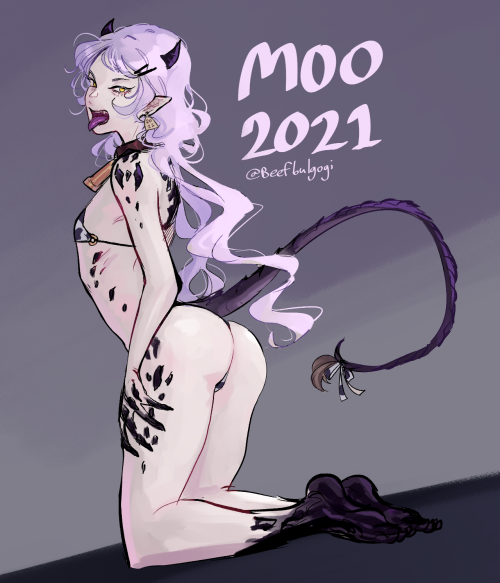 my oc [name still pending] dressed vaguely like a cow for cow year