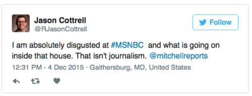 micdotcom:  Cable news just ended the San Bernardino suspects’ apartment In something that viewed like a parody of sensationalist, dystopian media, MSNBC, CNN and other news outlets pried open the boarded doorway of suspects Syed Farook and Tashfeen