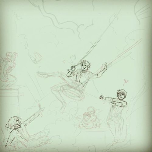 Jean-Honoré Fragonard’s painting “The Swing” feat. Yuuri & co. Hoping to finis