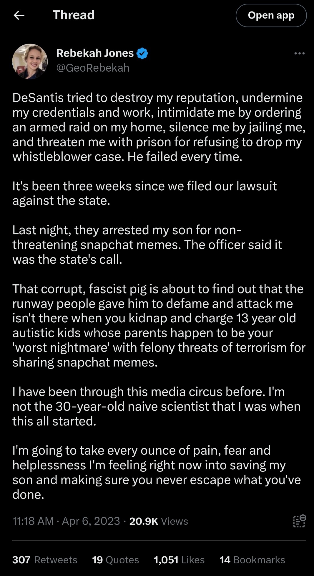 Ron DeSantis just kidnapped a 13-year old boy.