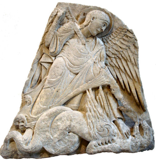 Early Gothic relief of Archangel Michael, France (1125–50)  