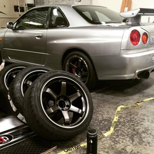 TE&rsquo;s on an #r34 is a timeless combo. #tetuesday #puristgroup #nitto #te37 #drinkklear #jdm