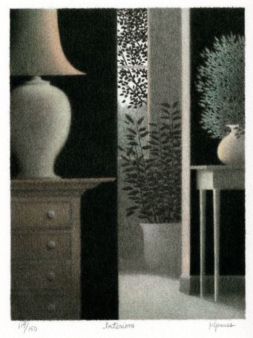 Robert Kipniss (b.1931) - Interior. 1988. Colour lithograph.