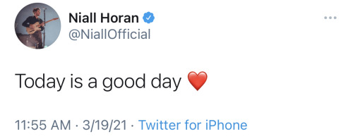 Niall via Twitter - 03/19