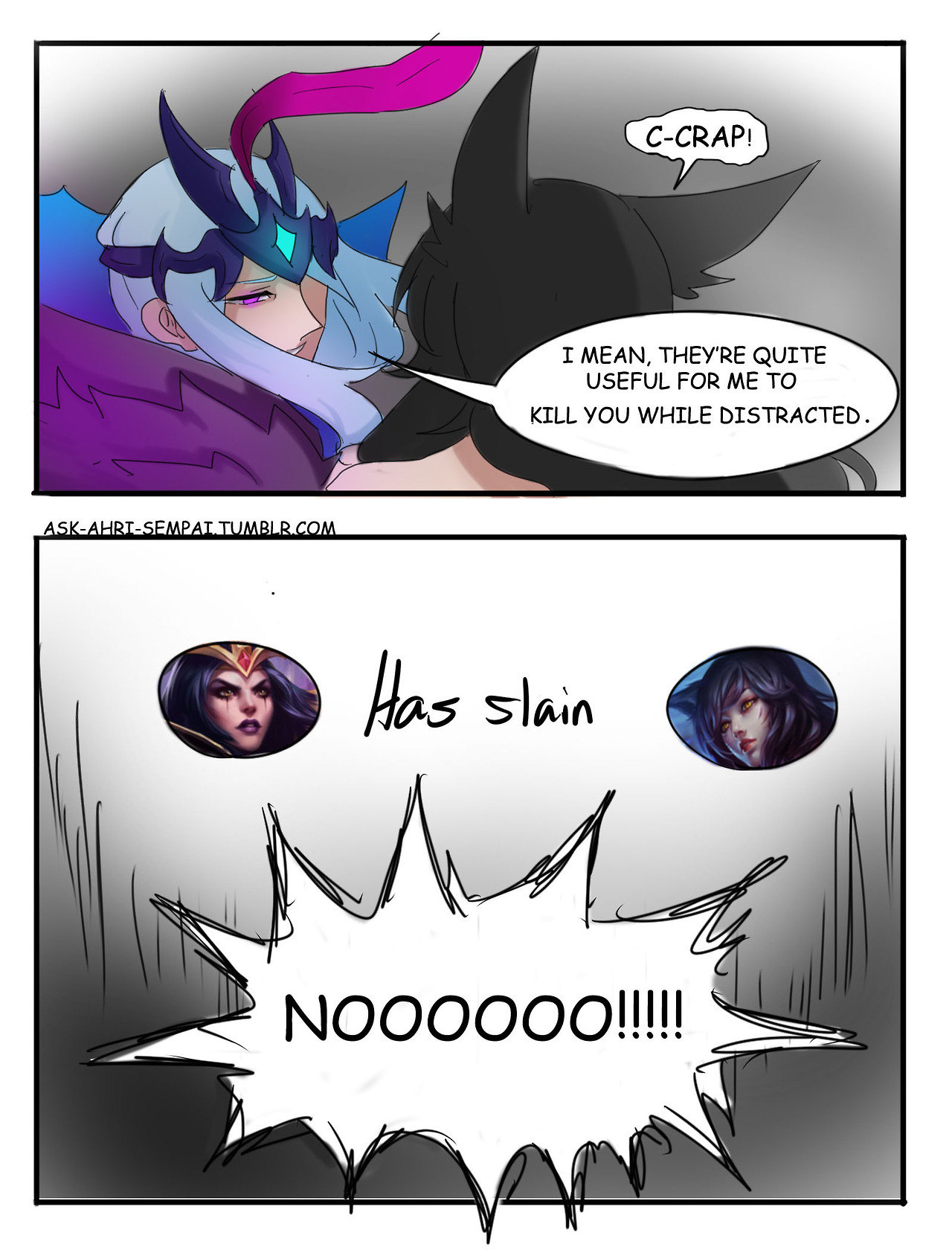 ask-ahri-sempai: ask-ahri-sempai:  “Awww…now this is a better love story.”