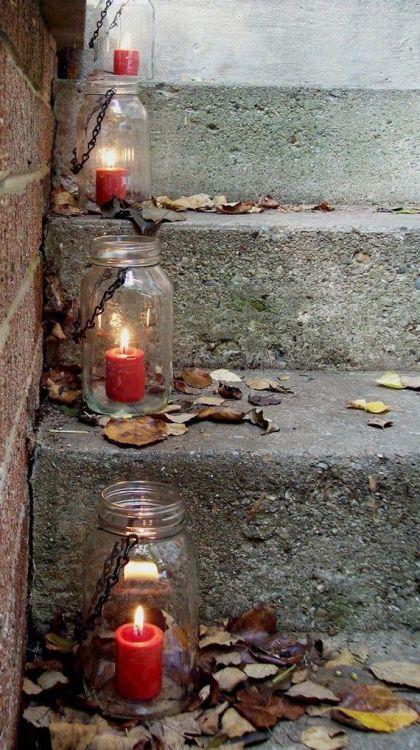 Mason Jar Step Lanterns