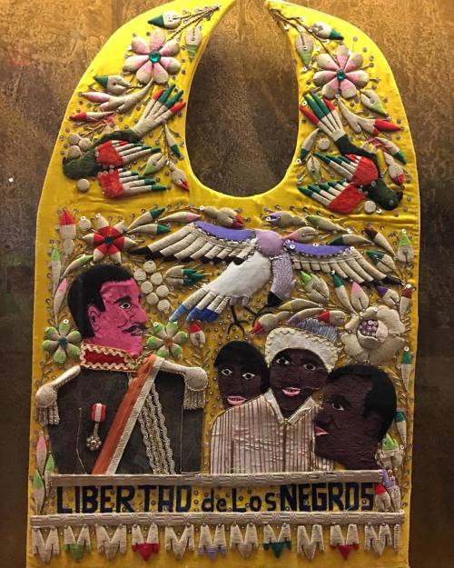 Dance cape from Huancayo, Peru, 1960s, worn for the Negrería dance, memorializes the liberati