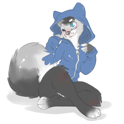 definitely-not-a-dog:  Claire~ the hoodie husky    Cute~! &lt;3