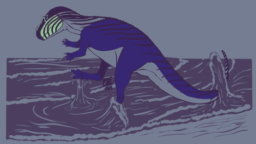 Day 23 of my palette challenge features the early ceratosaurian Saltriovenator in #20, engaging in s