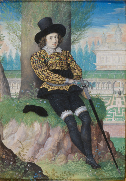 eatingbreadandhoney: Young Man Seated under a Tree by Isaac Oliver 1590-95.  @likeniobe