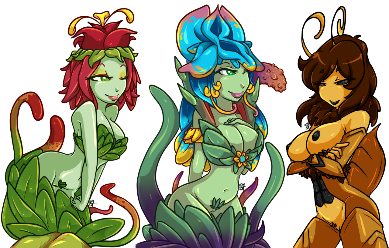 Trials in Tainted Space monster busts!Venus Pitcher (young), Venus Pitcher (older),