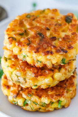 savorytoothgirl:  Cheesy Corn Fritters